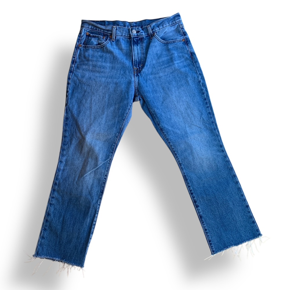 Levi’s Cropped Raw Edge Straight Leg Jeans 31x27 All Cotton